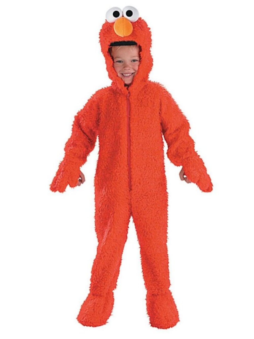 Kids Sesame Street Elmo Deluxe One Piece Zip Up Halloween Costume Size Small 2T